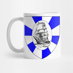 boat on blue emblem Mug